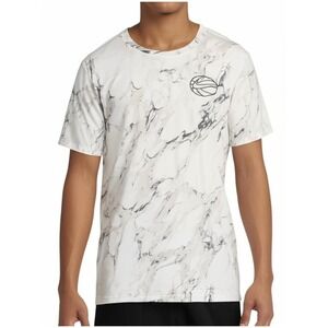 Nike Basketball Graphic T Shirt Mens Large Black White Marble Pattern Casual
